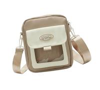 Itabag Sac à bandoulière de couleur contrastée Transparent Style japonais Petit téléphone pour affichage des broches, kaki, One Size