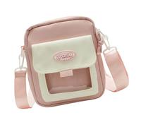 Itabag Sac à bandoulière de couleur contrastée Transparent Style japonais Petit téléphone pour affichage des broches, b, One Size