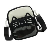 Itabag Sac à bandoulière transparent Style japonais Joli chat Sac à bandoulière Harajukus Messengers Sac pour téléphone portable, Noir , One Size