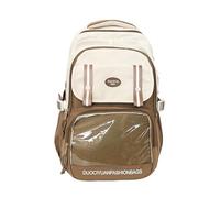 Itabag Sac à dos transparent pour femme japonaise Grande capacité Sac d'école avec poche transparente, kaki