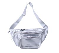 Itabag Sac de poitrine transparent pour femme Style japonais Sac à bandoulière Joli sac banane et sacs à main pour affichage d'épingles, Argent