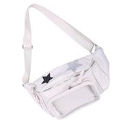 Itabag Sac de poitrine transparent pour femme Style japonais Sac à bandoulière Joli sac banane et sacs à main pour affichage d'épingles, blanc, Organiseur de sac