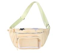 Itabag Sac de poitrine transparent pour femme Style japonais Sac à bandoulière Joli sac banane et sacs à main pour affichage d'épingles, Jaune