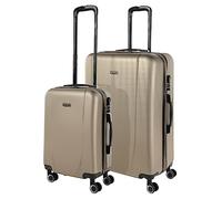 ITACA - Lot de Valise Rigide 4 Roulettes - Grande Taille, Soute Avion, Bagages pour Voyages, Verrouillage à Combinaison, Champagne