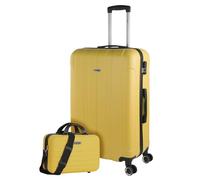ITACA - Lot de Valise Rigide 4 Roulettes - Taille Grande, Soute Avion, Bagages pour Voyages, Verrouillage à Combinaison, Jaune