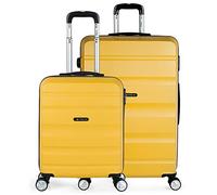 ITACA - Lot Valise Rigide 4 Roulettes - Grande Taille, Soute Avion, Bagages pour Voyages, Ensemble Voyage avec Verrouillage à Combinaison T71617, Mostaza