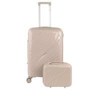 ITACA - Set De Bagages Léger Et Résistant avec Roues Pivotantes 360 Cadenas à Combinaison Inclus Set De Valises Rigides polypropylène Ensemble Valise. avec Trousse de Toilette, Taupe
