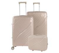 ITACA - Set De Bagages Léger Et Résistant avec Roues Pivotantes 360 Cadenas à Combinaison Inclus Set De Valises Rigides polypropylène Ensemble Valise. avec Trousse de Toilette, Taupe