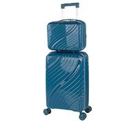 ITACA - Set De Bagages Léger Et Résistant avec Roues Pivotantes 360 Cadenas à Combinaison Inclus Set De Valises Rigides polypropylène Ensemble Valise. avec Trousse de Toilette, Bleu pétrole