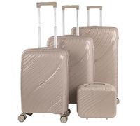 ITACA - Set De Bagages Léger Et Résistant avec Roues Pivotantes 360 Cadenas à Combinaison Inclus Set De Valises Rigides polypropylène Ensemble Valise. avec Trousse de Toilette, Taupe