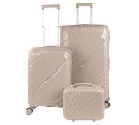 ITACA - Set De Bagages Léger Et Résistant avec Roues Pivotantes 360 Cadenas à Combinaison Inclus Set De Valises Rigides polypropylène Ensemble Valise. avec Trousse de Toilette, Taupe