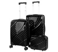 ITACA - Set de Bagages léger et résistant avec Roues pivotantes 360 Cadenas à Combinaison Inclus Valises rigides polypropylène, Ensemble Valise. avec Trousse de Toilette, Noir