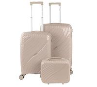 ITACA - Set de Bagages léger et résistant avec Roues pivotantes 360 Cadenas à Combinaison Inclus Valises rigides polypropylène, Ensemble Valise. avec Trousse de Toilette, Taupe