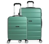 ITACA - Set de Valise Rigide avec roulettes pivotantes - Léger, Grande capacité, Organisation astucieuse pour Les Voyages Longs, Bleu verdâtre