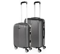 ITACA - Set De Valise Rigide avec roulettes Pivotantes - Set Valise Léger, Grande Capacité, Organisation Astucieuse pour Les Voyages Longs, Anthracite