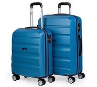 ITACA - Valises. Lot de Valise Rigides 4 roulettes - Valise Grande Taille, Valise soute Avion, Bagages pour Voyages.Ensemble Valise Voyage. Verrouillage à Combinaison, Bleu