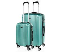 ITACA - Set De Valise Rigide avec roulettes Pivotantes - Set Valise Léger, Grande Capacité, Organisation Astucieuse pour Les Voyages Longs, Bleu verdâtre