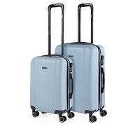 ITACA - Set De Valise Rigide avec roulettes Pivotantes - Set Valise Léger, Grande Capacité, Organisation Astucieuse pour Les Voyages Longs, Bleu Clair