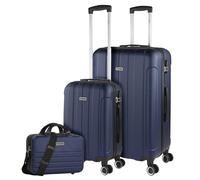 ITACA - Set De Valise Rigide avec roulettes Pivotantes - Set Valise Léger, Grande Capacité, Organisation Astucieuse pour Les Voyages Longs, Bleu Marine