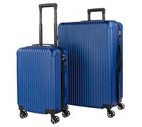 ITACA - Set De Valise Rigide avec roulettes Pivotantes - Set Valise Léger, Grande Capacité, Organisation Astucieuse pour Les Voyages Longs, Bleu
