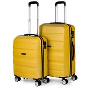 ITACA - Set De Valise Rigide avec roulettes Pivotantes - Set Valise Léger, Grande Capacité, Organisation Astucieuse pour Les Voyages Longs, Moutarde