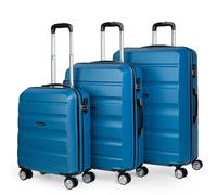 ITACA - Set De Valise Rigide avec roulettes Pivotantes - Set Valise Léger, Grande Capacité, Organisation Astucieuse pour Les Voyages Longs, Bleu