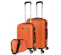 ITACA - Set De Valise Rigide avec roulettes Pivotantes - Set Valise Léger, Grande Capacité, Organisation Astucieuse pour Les Voyages Longs, Mandarine