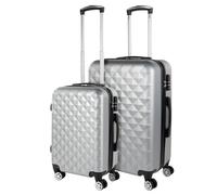 ITACA - Set De Valise Rigide avec roulettes Pivotantes - Set Valise Léger, Grande Capacité, Organisation Astucieuse pour Les Voyages Longs, Argenté