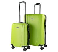 ITACA - Set de Valise Rigide avec roulettes pivotantes - Set Valise léger, Grande capacité, Organisation astucieuse pour Les Voyages Longs, Pistache-Anthracite