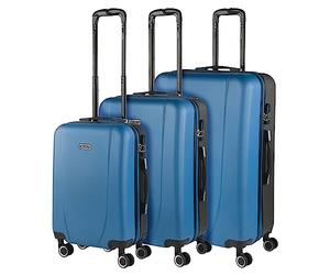 ITACA - Set de Valise Rigide avec roulettes pivotantes - Set Valise léger, Grande capacité, Organisation astucieuse pour Les Voyages Longs, Bleu/Anthracite