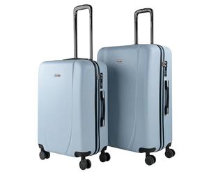 ITACA - Set de Valise Rigide avec roulettes pivotantes - Set Valise léger, Grande capacité, Organisation astucieuse pour Les Voyages Longs, Bleu Clair