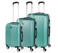ITACA - Set Valise 3 pièces - Set de Valises Rigides 4 roulettes - Lot Valise Cabine, Valise Moyenne, Valise Grande Taille - Valises en Matériau ABS T71500, Couleur Bleu verdâtre