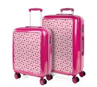 ITACA - Set Valise Rigide, Lot de Valises Soute Avion 4 roulettes - Sets de Bagages, Valise à Roulette en Soldes pour Voyages. Lot Valise: Ensemble pour Voyages élégants, Fuchsia