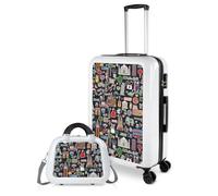 ITACA - Set Valise Rigide, Lot de Valises Soute Avion 4 roulettes - Sets de Bagages, Valise à Roulette en Soldes pour Voyages. Lot Valise: Ensemble pour Voyages élégants, Blanc