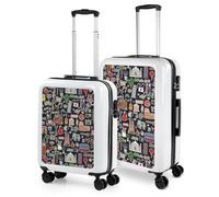 ITACA - Set Valise Rigide, Lot de Valises Soute Avion 4 roulettes - Sets de Bagages, Valise à Roulette en Soldes pour Voyages. Lot Valise: Ensemble pour Voyages élégants, Blanc