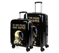 ITACA - Set Valise Rigide, Lot de Valises Soute Avion 4 roulettes - Sets de Bagages, Valise à Roulette en Soldes pour Voyages. Lot Valise: Ensemble pour Voyages élégants, Noir