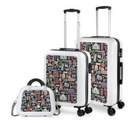 ITACA - Set Valise Rigide, Lot de Valises Soute Avion 4 roulettes - Sets de Bagages, Valise à Roulette en Soldes pour Voyages. Lot Valise: Ensemble pour Voyages élégants, Blanc