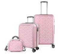 ITACA - Set Valise Rigide, Lot de Valises Soute Avion 4 roulettes - Sets de Bagages, Valise à Roulette en Soldes pour Voyages. Lot Valise: Ensemble pour Voyages élégants, Rose