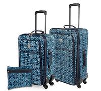 ITACA - Set Valise Souple 4 Roues 3 pcs, Set De Valises Souples De Voyage légère, Valise Soute Souple, Lot De Valises Légères Résistantes Pour Déplacements. Cadenas à Combinaison. Avec tr, Bleu marine