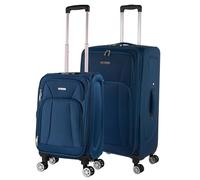 ITACA - Set Valise Souples à 4 roulettes - Lot Valise Tissu à Roulette - Sets de Bagages pour soute Avion, Soldes sur Set de valises à roulettes. Verrouillage à Combinaison, Bleu Marine