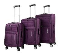 ITACA - Set Valise Souples à 4 roulettes - Lot Valise Tissu à Roulette - Sets de Bagages pour soute Avion, Soldes sur Set de valises à roulettes. Verrouillage à Combinaison, Violet