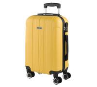 Valise Cabine De Voyage Rigide Chariot 4 Roues 55 Cm ABS Lisse. Les Bagages À Main. Résistant Et Léger Poignée 2 Cadenas. Ryanair Low Cost, 771150 Jaune