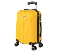 Valise Cabine De Voyage Rigide Chariot 4 Roues 55 Cm ABS Lisse. Les Bagages À Main. Résistant Et Léger Poignée 2 Cadenas. Ryanair Low Cost, 771150 Jaune