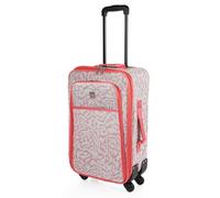 ITACA - Valise Cabine 55X40X20 légère et résistante Bagage Cabine idéal pour Voyages Courts Valise Cabine Tissu Souple 4 Roues pivotantes Compatible Ryanair, Beige-Corail