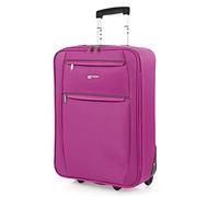 Valise Cabine Petite De Voyage Trolley 2 Roues 55 Cm Polyester EVA. Les Bagages À Main. Souple Résistant Et Léger. Manche Poignée. Low Cost Ryanair. T71950 Rose