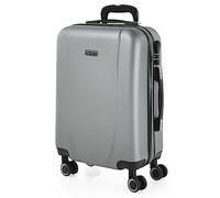 ITACA - Valise Cabine 55x40x20 Rigide Légère à Roulette 4 Roues Pivotantes avec Cadenas à Combinaison Extensible. Bagage Cabine Idéal pour Voyager en Avion Petite Valise Compacte Compatible a, Argenté