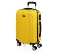 ITACA - Valise Cabine 55x40x20 Rigide Légère à Roulette 4 Roues Pivotantes avec Cadenas à Combinaison Bagage Cabine Idéal pour Voyager en Avion Petite Valise Compacte Compatible avec Ryanair, Jaune