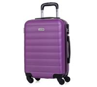 Valise Cabine Rigide Petite 4 Roues Trolley 55 Cm En ABS Texturé. Bagage À Main. Extensible Résistant Légère. Poignée 2 Anses Et Cadenas. Low Cost Ryanair. 71250 Violet