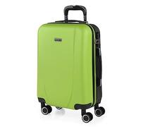 Valise Cabine Rigide Petite 4 Roues Trolley 55 Cm En ABS Texturé. Bagage À Main. Résistant Légère. Poignée 2 Anses Et Cadenas. Low Cost Ryanair. 71150 Vert