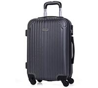 Valise Cabine Trolley 55 Cm En ABS. Bagage À Main. Rigide Et Légère. Poignée Télescopique, 2 Anses, 4 Roues. Vols Low Cost Ryanair Vueling T71550 Gris